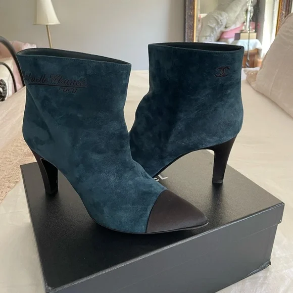 Chanel Blue/Black Size 42 Short Boots - Picture 4 of 7